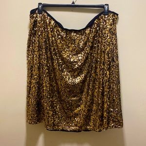 Plus size Shimmer Black/Gold Skirt 4X